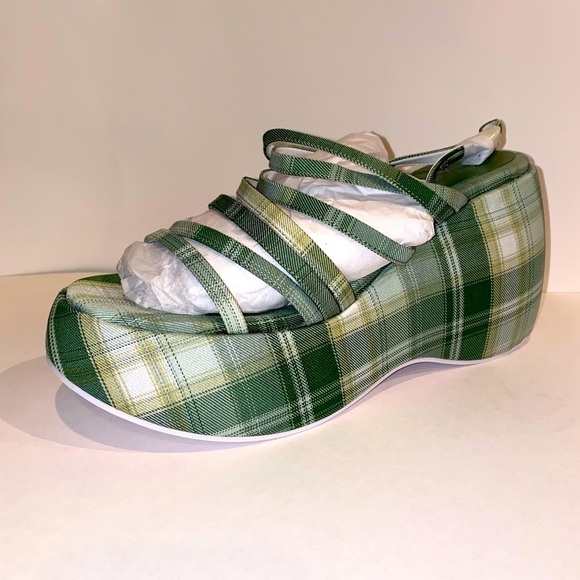 Free People Jeffrey Campbell Chunky Platform Sandal Britany Plaid Women 10M NEW - Picture 4 of 10